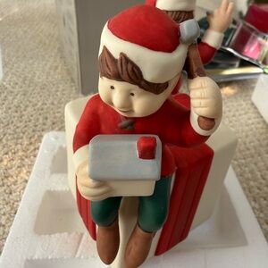 Festive Holiday Figurine with Red and Green Accents